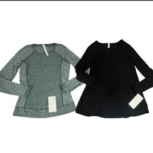 Set lululemon athletica Black and Green Peplum Blouses